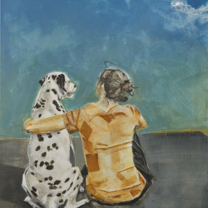 Tochter mit Hund